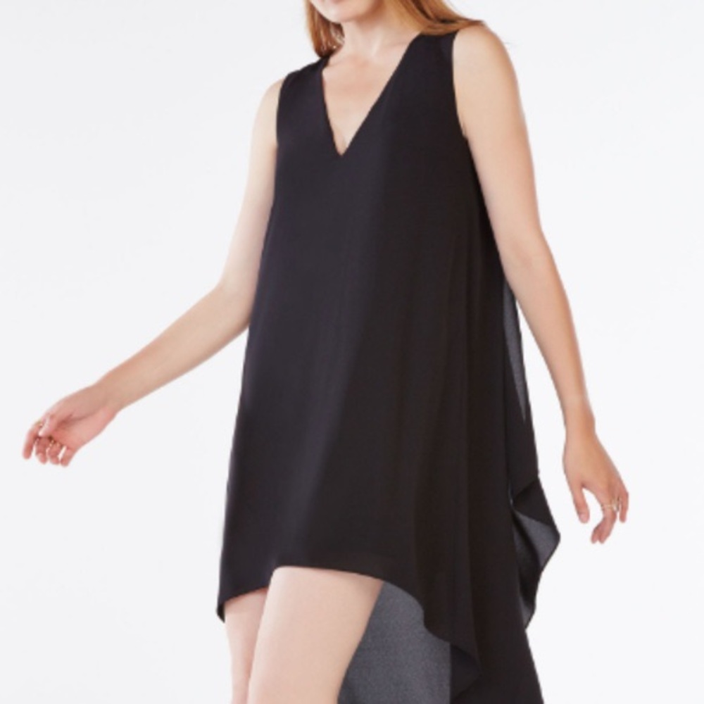 BCBG Shana High-Low Sleeveless Dress in Black XS